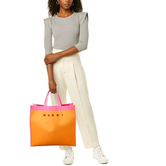 Marni East West Jacquard Canvas Tote - Picture 4 of 5